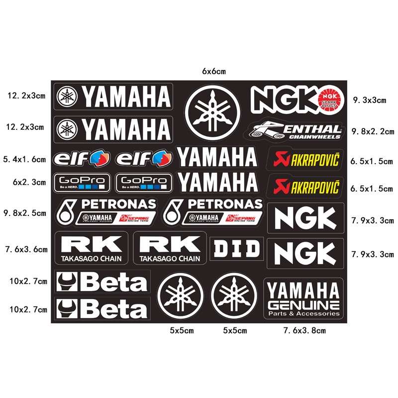 Motorcycle Gear Brand - Stiker Motor Bergaya Kelas Atas Helm