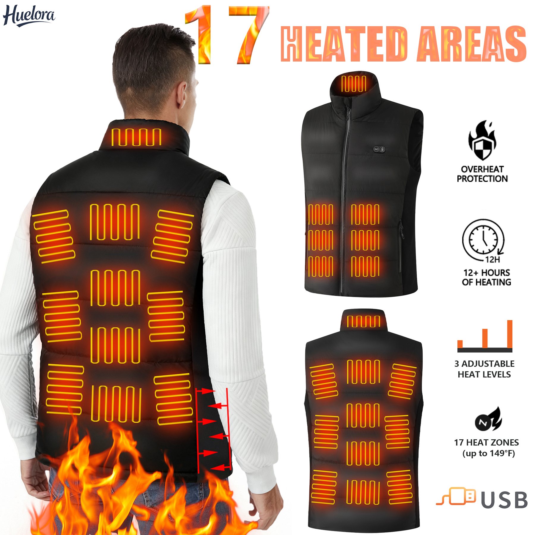 Motorcycle Gear Zone - Rompi Pemanas USB dengan 17 Zona