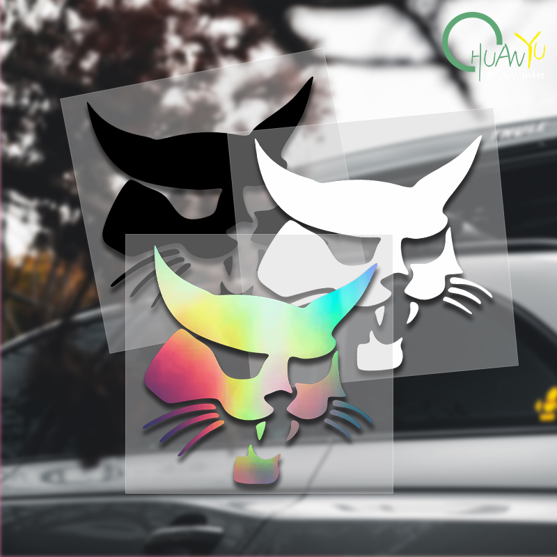 Motorcycle Gear Hub - Stiker mobil siluet kepala Bobcat, dekorasi