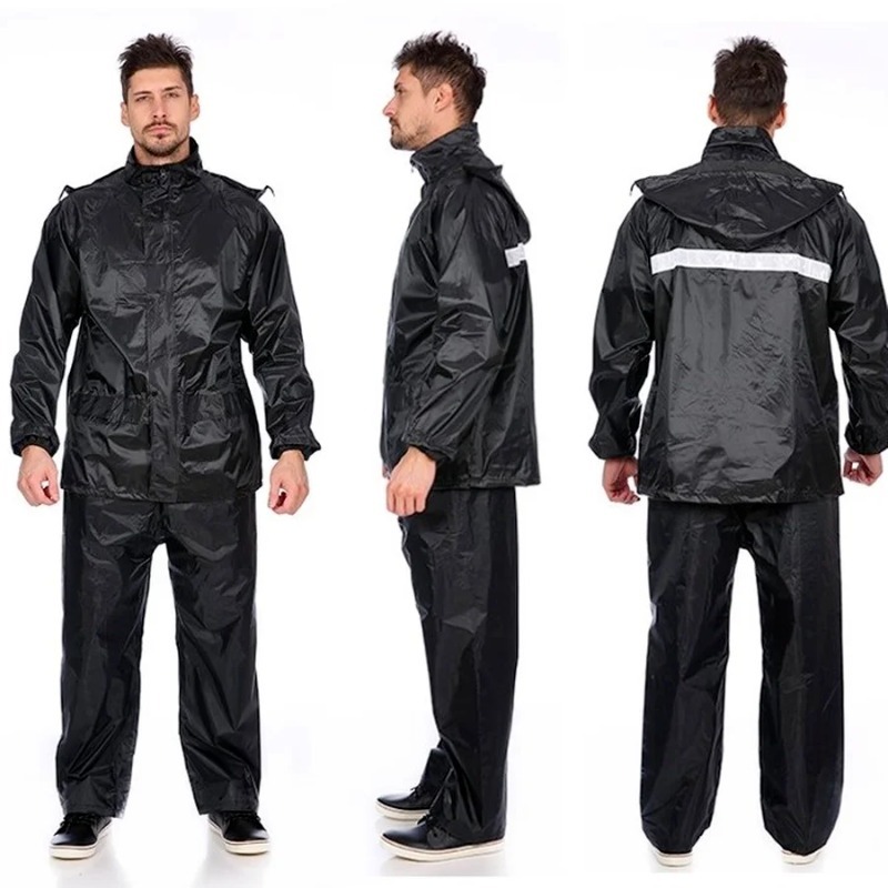 Motorcycle Gear Rain - Jas hujan motor hitam dewasa, jas