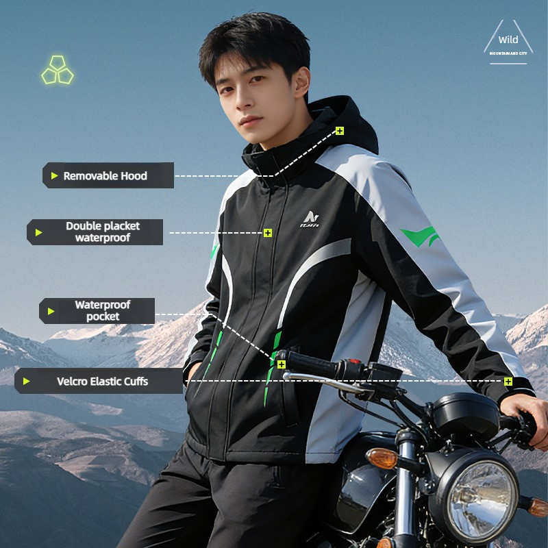 Setelan Jas Hujan Motor Pria A - Motorcycle Gear Rain ulasan dan harga